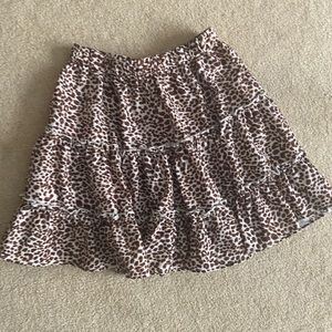 Cheetah print ruffle mini skirt